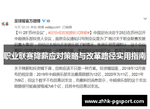 职业联赛降薪应对策略与改革路径实用指南