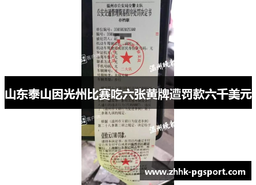 山东泰山因光州比赛吃六张黄牌遭罚款六千美元 山东泰山因光州比赛吃六张黄牌遭罚款六千美元